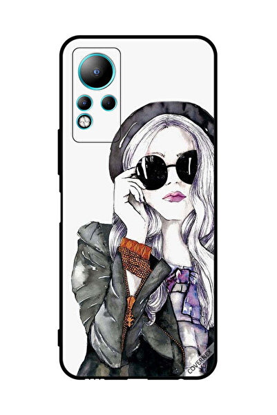 Covernex غطاء حماية لهاتف Infinix Note 11 زجاجي أنيق وجذاب بتصميم فتاة