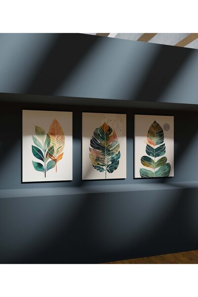 wudie Premium Kalite Duvar Tablosu Çerçeve Görünümlü Mutfak Tabloları 3 lü Ta...