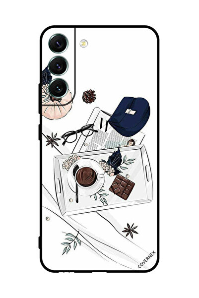 Covernex غطاء حماية لهاتف سامسونج S22+ 5G، تصميم فن القهوة والشوكولاتة