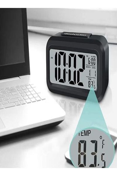 DLC LED Digital Alarm Clock with Calendar & Thermometer – Multifunctional Display