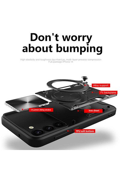 SKYDDAR INNOVATION Husă pentru Samsung Galaxy S23 Plus, CamGuard Pro, inel magnetic, protecție cameră, set autocolante, albastră