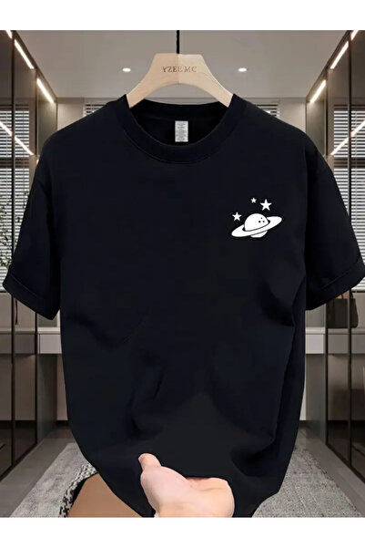 AEMİ Μπλουζάκι Unisex Saturn με στάμπα Oversize Crew Neck