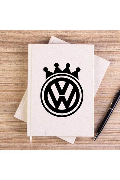 Z zepplin Volkswagen King Logo Cream Unlined Canvas Notebook
