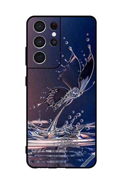 Covernex غطاء حماية لهاتف سامسونج S21 ألترا 5G بنقشة قطرات الماء على شكل فراشة