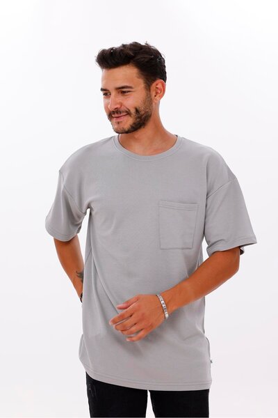 yakamor Ανδρικό μπλουζάκι με oversized τσέπες διπλής όψης