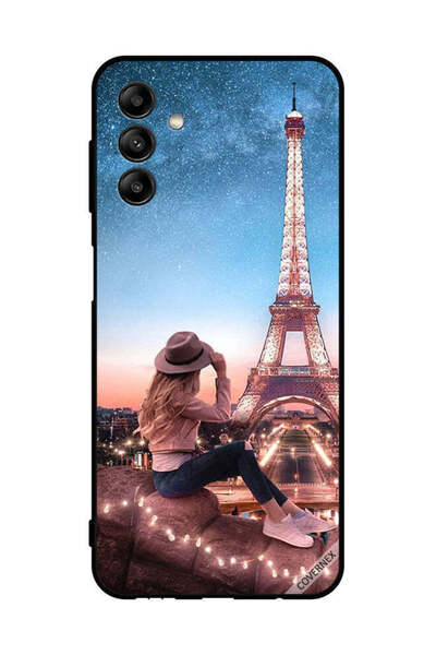 Covernex غطاء حماية لهاتف سامسونج جالاكسي A04s بتصميم فتاة القبعة وبرج إيفل