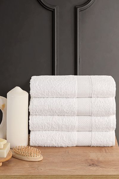 Güvenal Σετ πετσετών BLANC 4 τεμαχίων 50x90cm για το πρόσωπο και τα μαλλιά |   Πετσέτα |   Πετσέτα χεριών |   Πετσέτα μπάνιου I Πετσέτα προίκας
