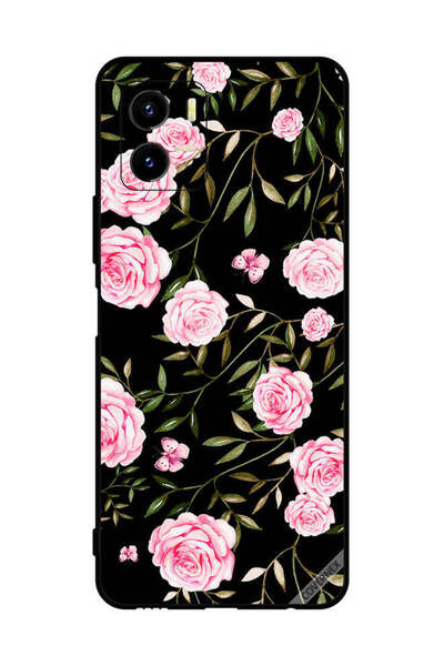 Covernex غطاء حماية لهاتف فيفو Y15s ورود في باقات من الأوراق الصغيرة