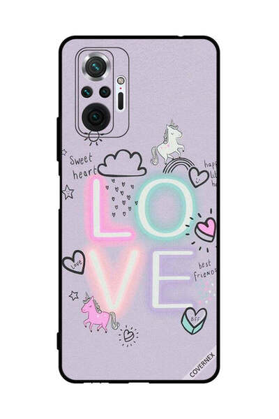 Covernex غطاء حماية لهاتف شاومي ريدمي نوت 10 برو - قلب حلو، حب، وحيد القرن