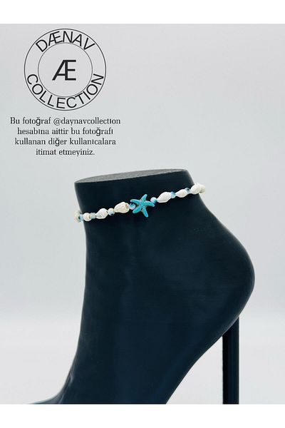 Daynav Natural Stone Summer Anklet with Starfish Figure