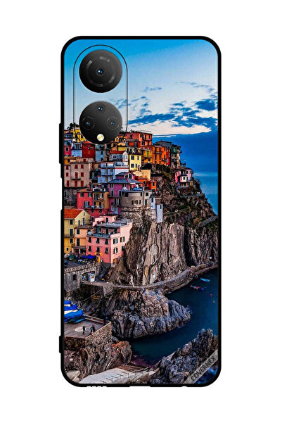 Covernex غطاء حماية لهاتف Honor X7 - منازل ملونة على البحر