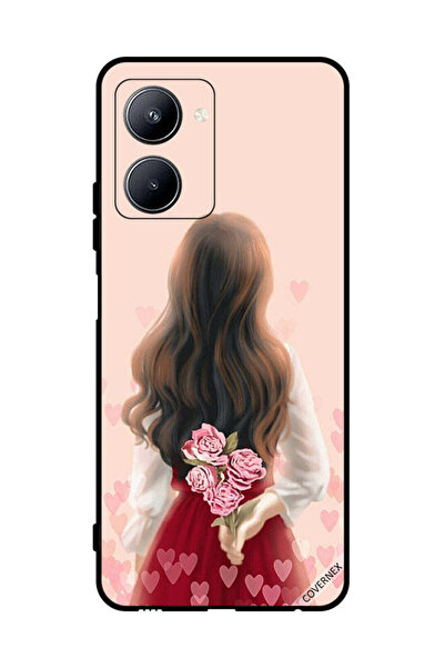 Covernex غطاء حماية لهاتف Realme C33 فتاة تخفي الزهور