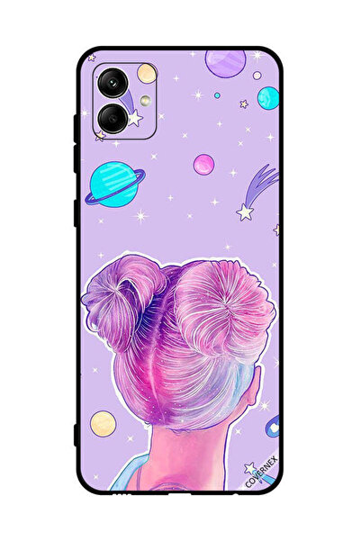 Covernex غطاء حماية لهاتف سامسونج جالاكسي A04 4G، رسم فتاة ونجوم الفضاء