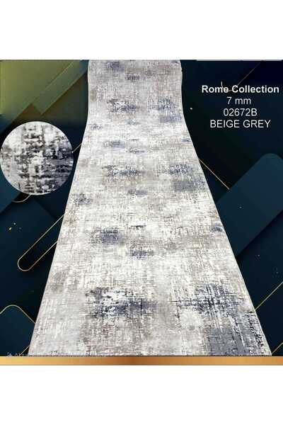 KONFORSAĞLIK KonforSA Bej - Gri Renklerde Eskitme Desenli Modern Halı – Yumuş...