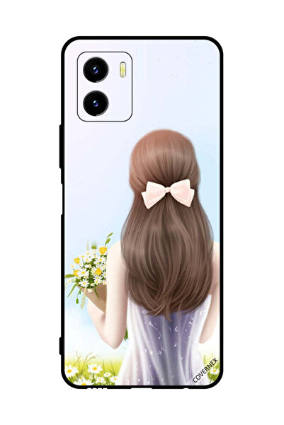 Covernex غطاء حماية لهاتف فيفو Y15s فتاة جميلة تحمل الزهور