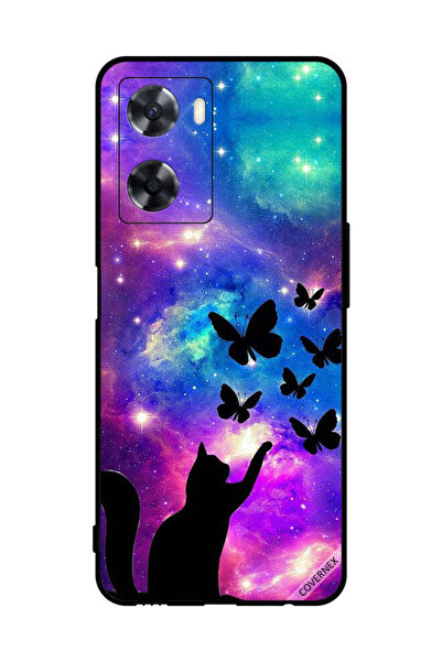 Covernex غطاء حماية لهاتف Oppo A77s بطبعة قطة وفراشات