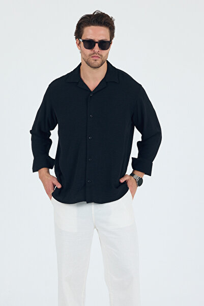 Trn JNS Чоловіча сорочка з великим розміром з льону