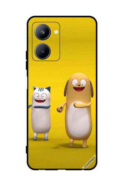 Covernex غطاء حماية لهاتف Realme C33 - قصة قطة وكلب