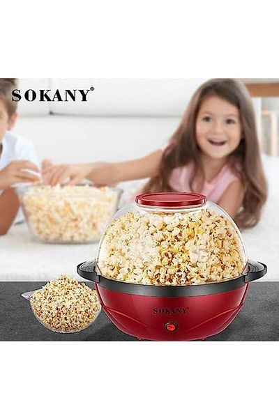 SOKANY SK-905 850W Automatic Stirring Popcorn Maker, 3.6L Popcorn Popper maker, Nonstick Plate, Cool