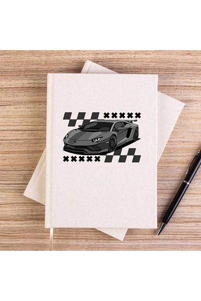 Z zepplin Lamborghini Huracan Cream Unlined Canvas Notebook