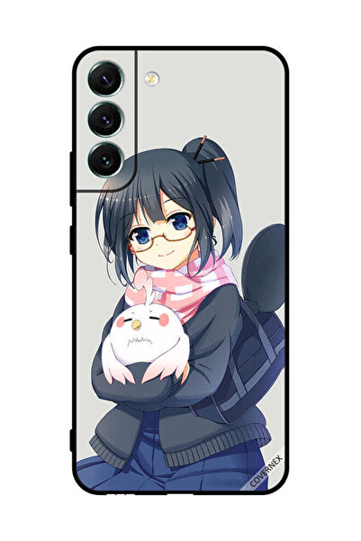 Covernex غطاء حماية لهاتف سامسونج S22+ 5G، رسم فتاة تحمل حيوانًا أليفًا