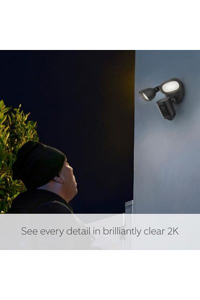 Ring Floodlight Cam Wired Pro | Outdoor Security Camera with 2K Video with Ring Vision, 3D Motion De