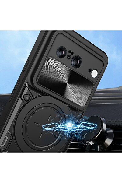 SKYDDAR INNOVATION Θήκη για Google Pixel 8, CamGuard Pro, Μαγνητικό δαχτυλίδι, Προστασία κάμερας, Σετ αυτοκόλλητων, Ροζ χρυσό