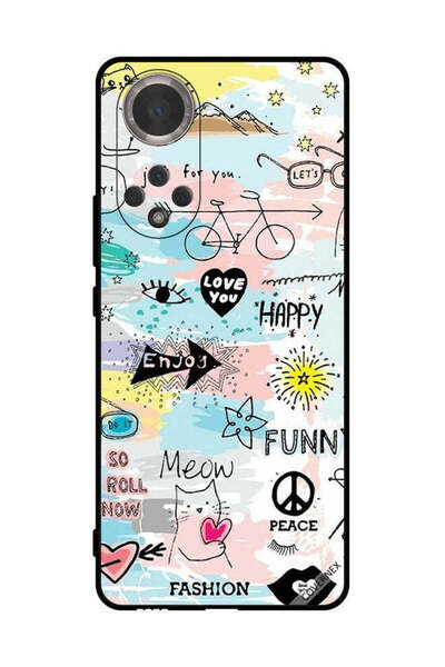 Covernex غطاء حماية لهاتف Honor 50 Doodle Meow Enjoy