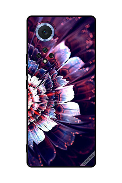 Covernex غطاء حماية لهاتف Honor 50 Pro مع زهرة كبيرة منعكسة على الجانب الأيسر