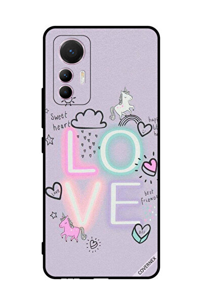 Covernex غطاء حماية لهاتف شاومي 12 لايت - قلب حلو وحب وحيد القرن