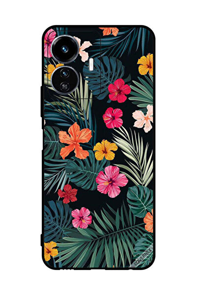 Covernex غطاء حماية لهاتف فيفو Y77 بألوان متعددة وزهور وريش أخضر داكن