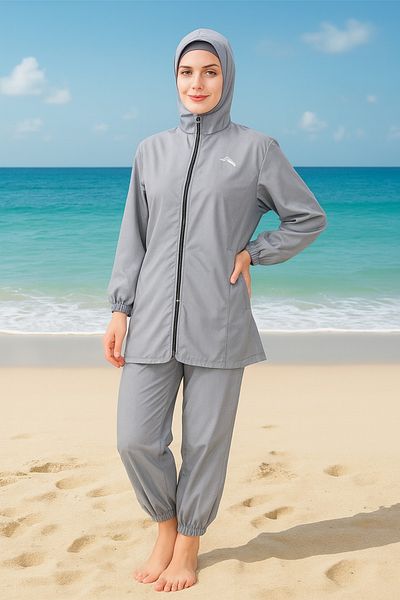 hashtag Plain Plain Parachute Hijab Swimsuit