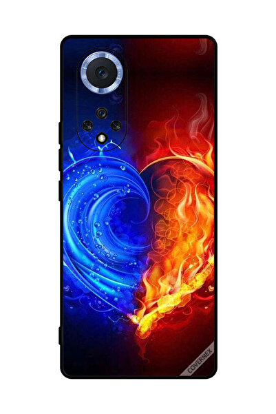 Covernex غطاء حماية لهاتف Honor 50 Pro بخلفية قلب النار والماء