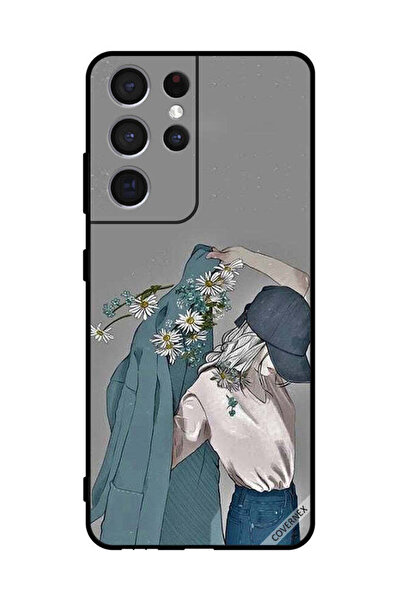 Covernex غطاء حماية لهاتف سامسونج S21 ألترا 5G، رسم فتاة ترتدي معطفًا