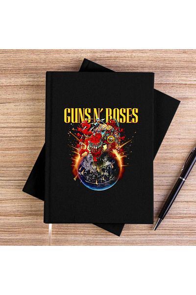 Z zepplin Guns N Roses 2025 Tour Black Unlined Canvas Notebook