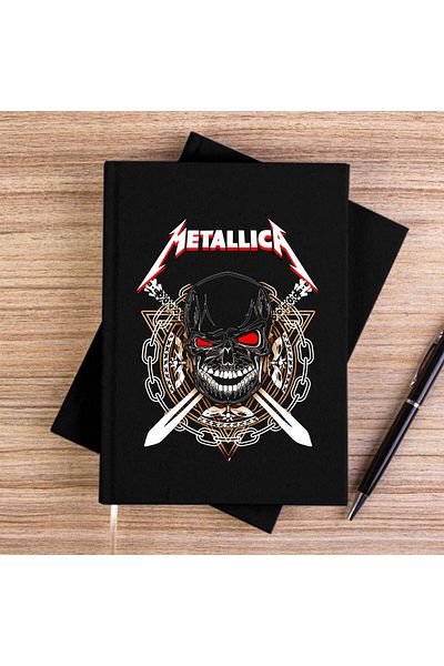 Z zepplin Metallica Warrior Black Unlined Canvas Notebook