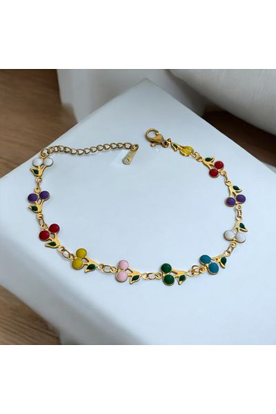 İNN JEWELLERY Steel Bracelet with Cherry Figure (2 Years Importer Guaranteed)