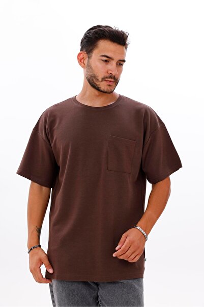 yakamor Men's Oversize Doubleface Pocket Tshirt