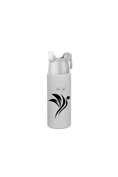 Cosiness Beautiful Life Patterned 500 ml Gray Pc Flask - Water Bottle