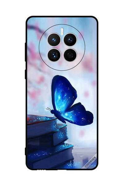 Covernex غطاء حماية لهاتف هواوي ميت 50 إي بتصميم فراشة جالسة على كتاب