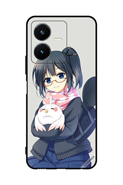 Covernex غطاء حماية لهاتف Vivo Y22s - رسم فتاة تحمل حيوانًا أليفًا