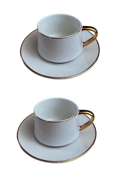 ALBETTO فنجان قهوة مطلي بالبورسلين لشخصين أبيض fin750