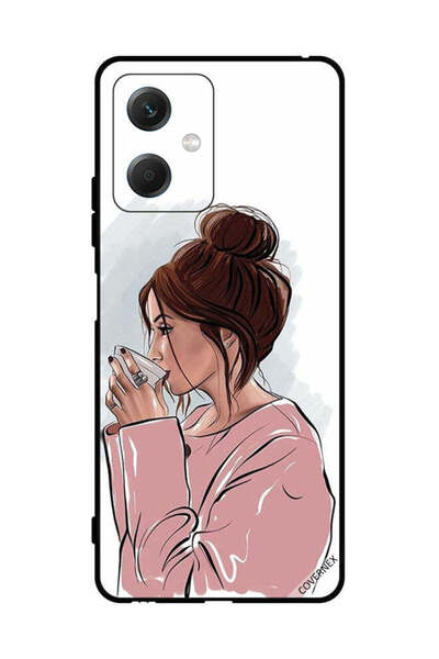 Covernex Protective Case Cover For Xiaomi Redmi Note 12 Girl Drinking Tea Art