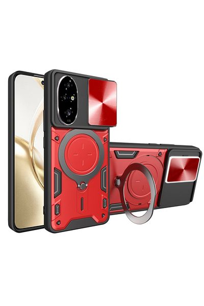 SKYDDAR INNOVATION Case for Honor 200, CamGuard Pro, Magnetic Ring, Camera Protection, sticker set, Red