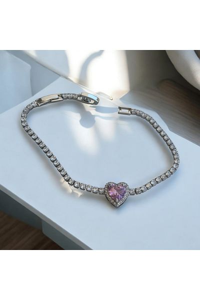 İNN JEWELLERY Steel Bracelet Anti-Tarnish Anti-Allergic Heart Figure (2 Years Importor Warranty)