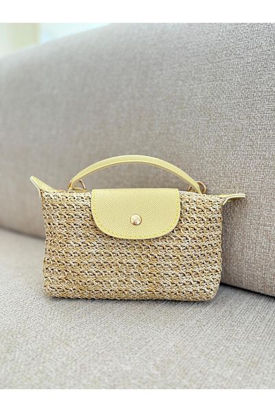 Z&M COLLECTION BAG SHOPPİNG Geantă de damă din paie, cu un singur mâner, cu închidere cu fermoar