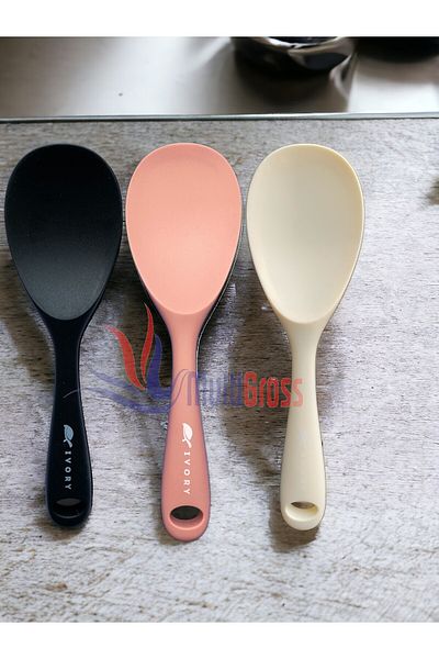 Multiamo Hard Tip Heat Resistant Fireproof Non-Stick Silicone Spoon Set of 3 22 cm