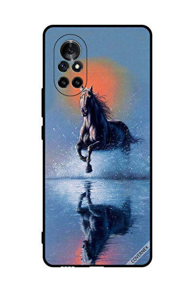 Covernex غطاء حماية لهاتف هواوي نوفا 8 - رسم حصان يركض في الماء