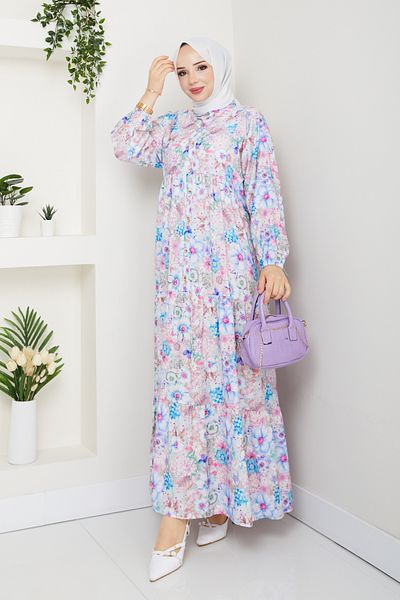 Pamuk Butik Γυναικείο φόρεμα με μοντάλ με γιακά δικαστή