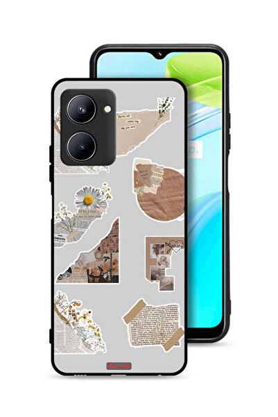 Tolwak غطاء حماية لهاتف Realme C33 بقطع من الملصقات الورقية